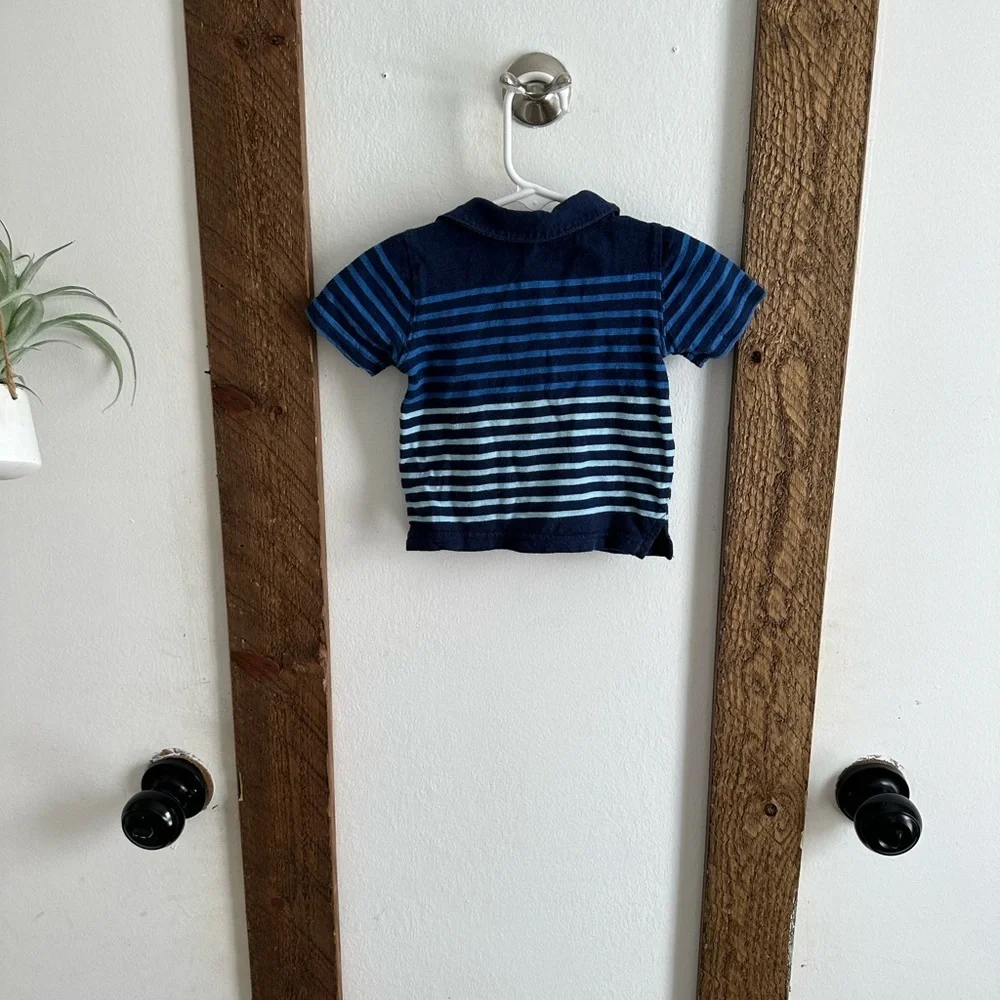 5/$15 Carter’s Stripe Polo short sleeve shirt 3 months baby boy euc